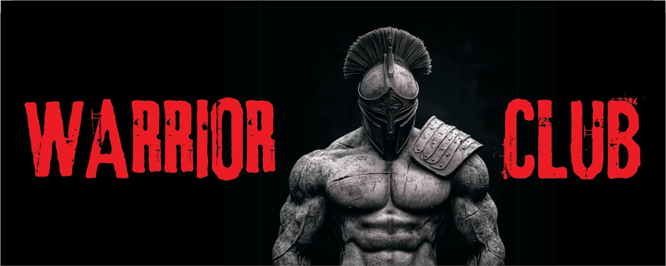 Warrior Club The Gym banner with armored warrior